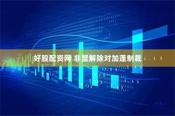 好股配资网 非盟解除对加蓬制裁